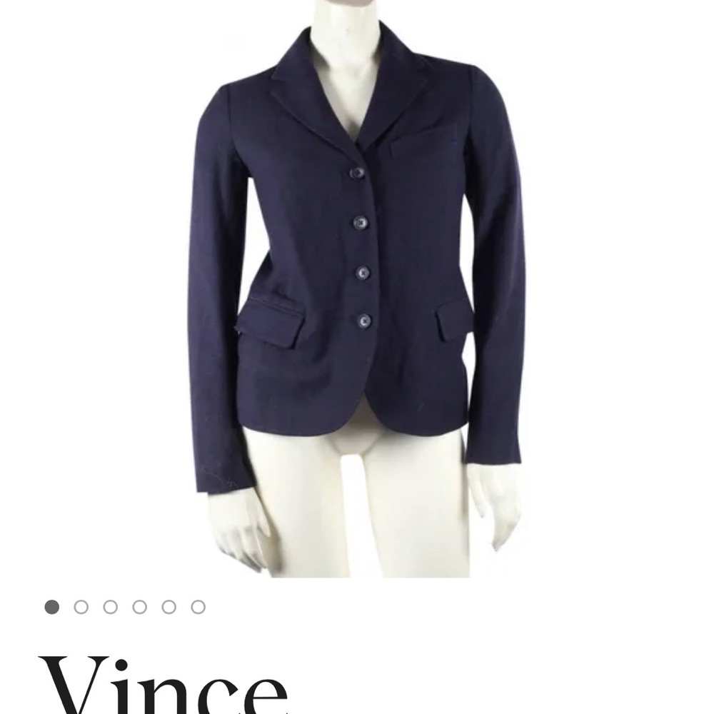 ViNCE blazer in navy blue flannel. Size 4
